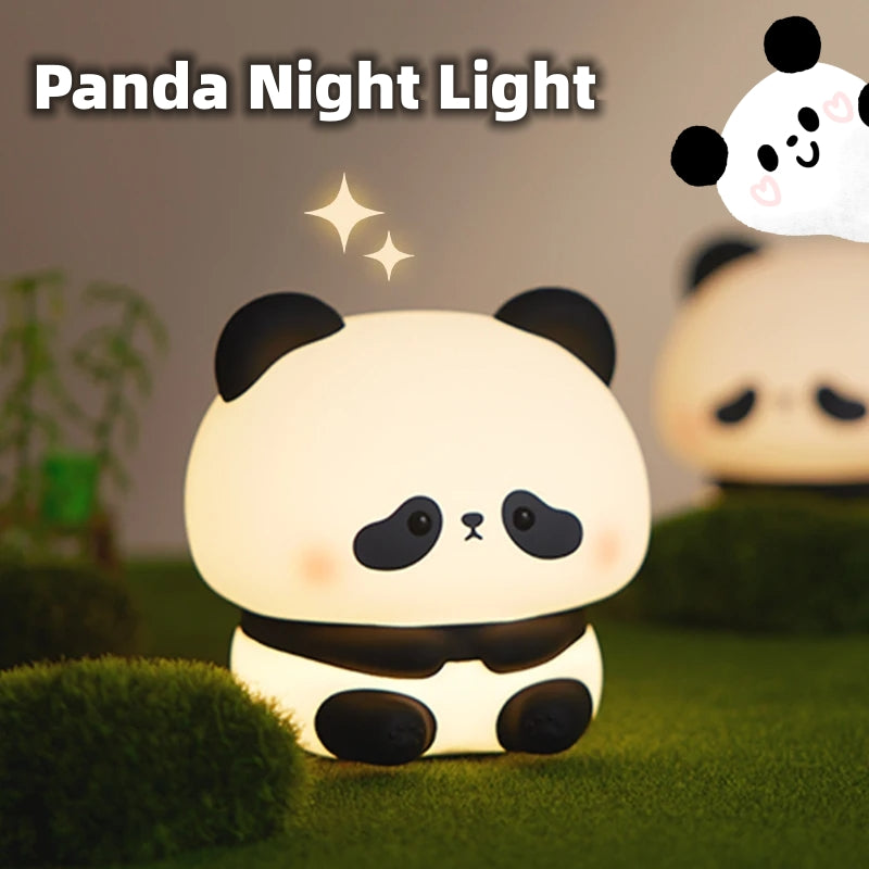 Panda LED Night Light – Cute Silicone Touch Lamp (USB Rechargeable)
