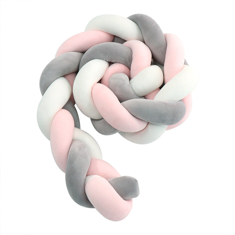 Three-Strand Baby Braid Bed Rail | Crib Guard Knot Pillow