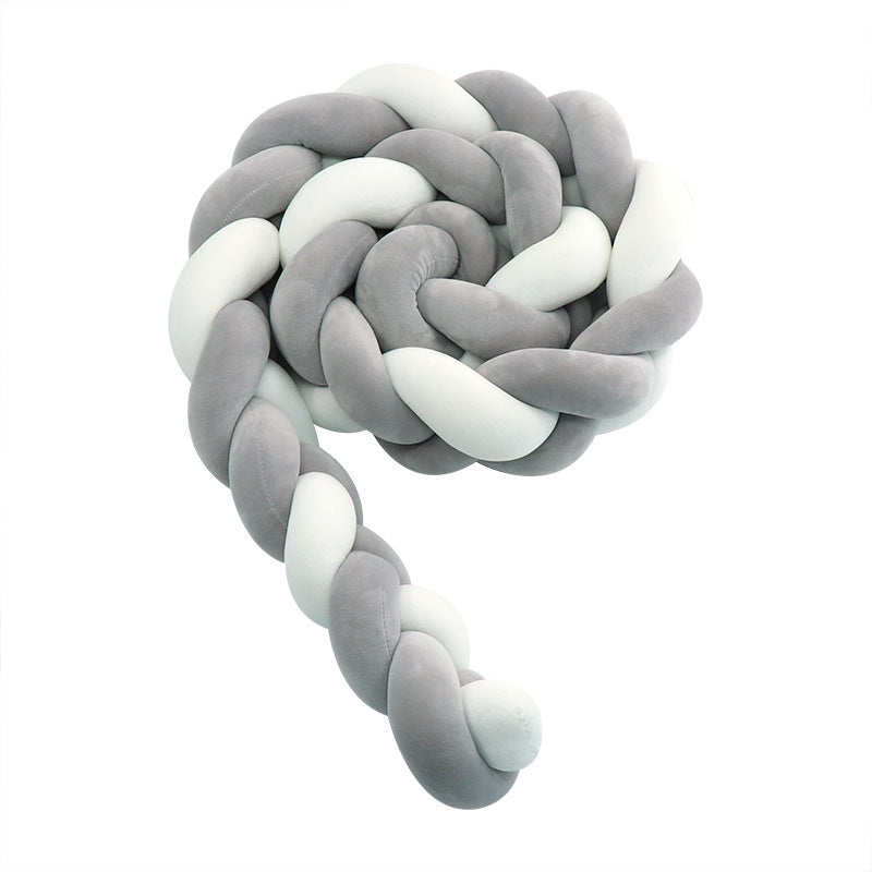 Three-Strand Baby Braid Bed Rail | Crib Guard Knot Pillow