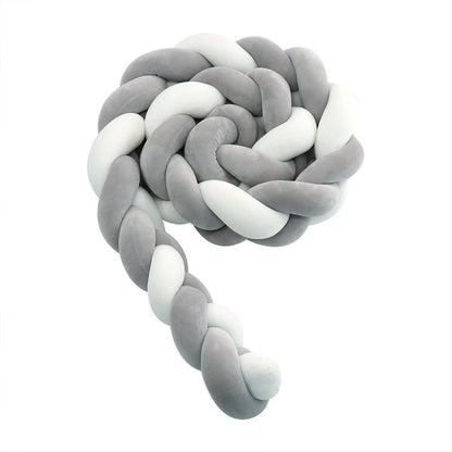Three-Strand Baby Braid Bed Rail | Crib Guard Knot Pillow